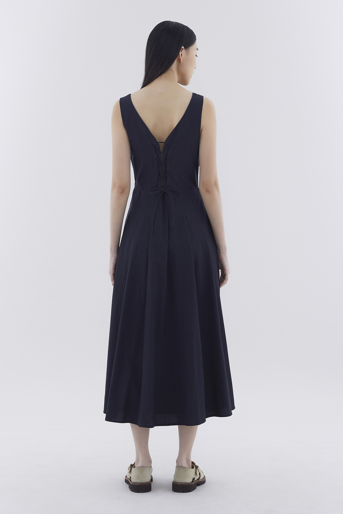 Jova Tie-Back Pleated Dress