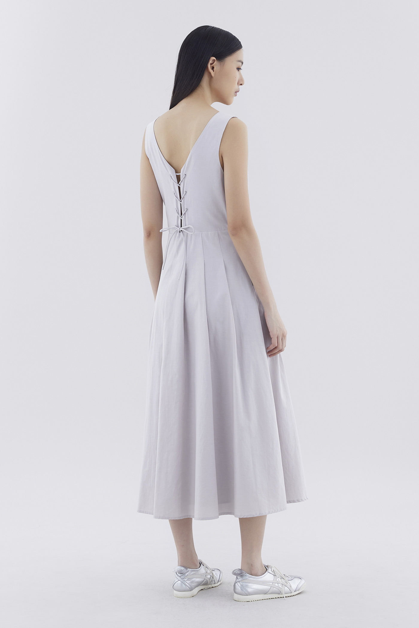 Jova Tie-Back Pleated Dress