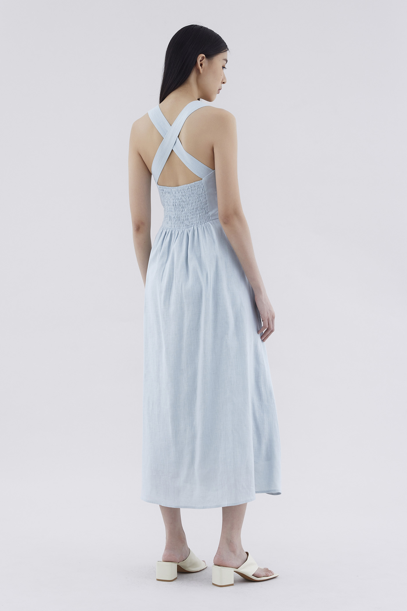 Lucano Linen Ruched Dress