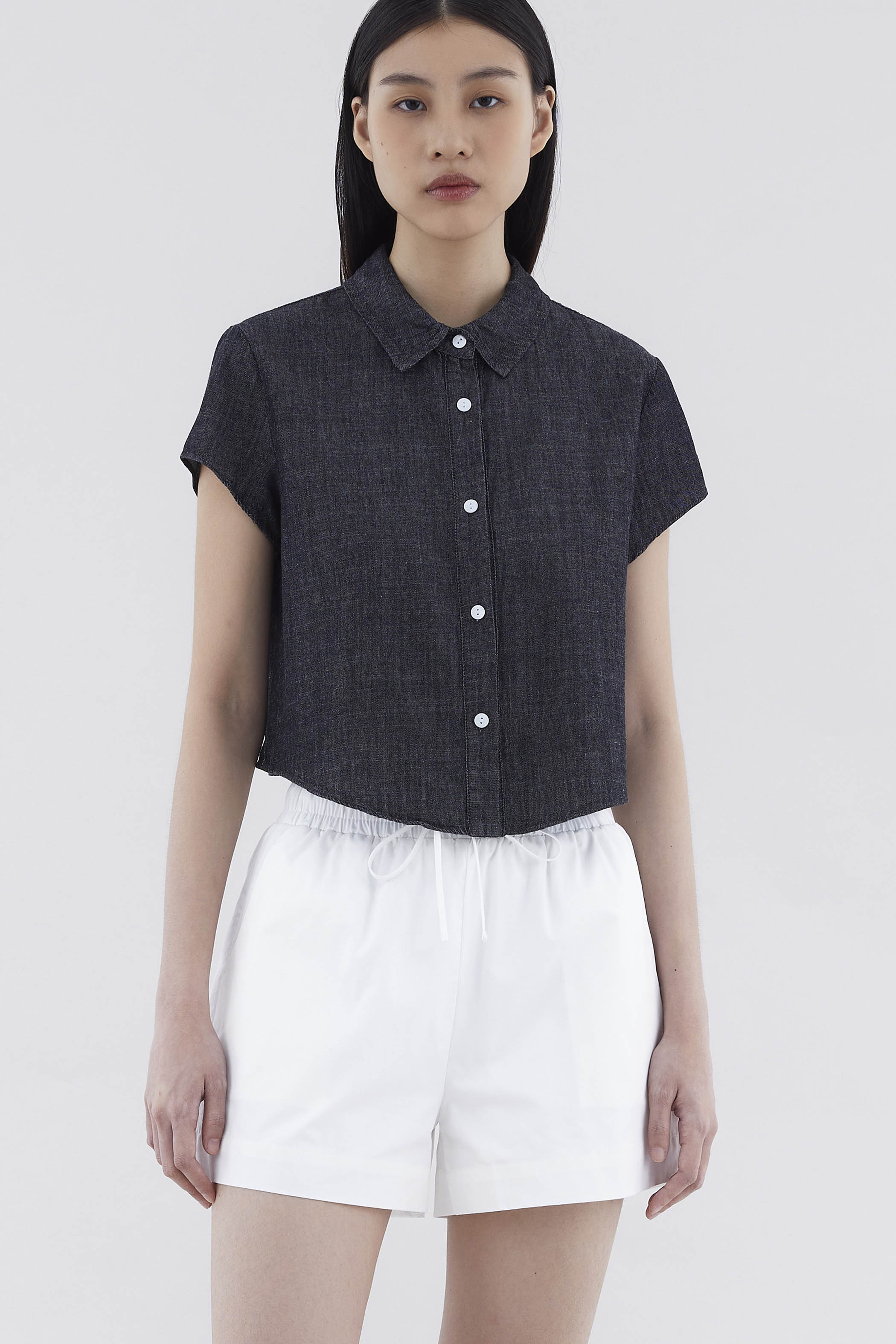 Lucio Denim Crop Shirt