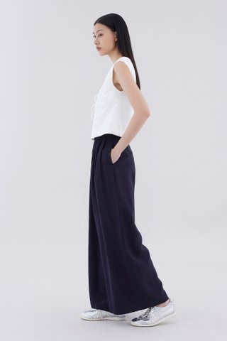 Jeno High-Rise Pleated Wide-Leg Pants