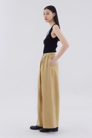 Jeno High-Rise Pleated Wide-Leg Pants