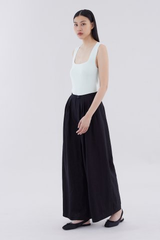 Jeno High-Rise Pleated Wide-Leg Pants