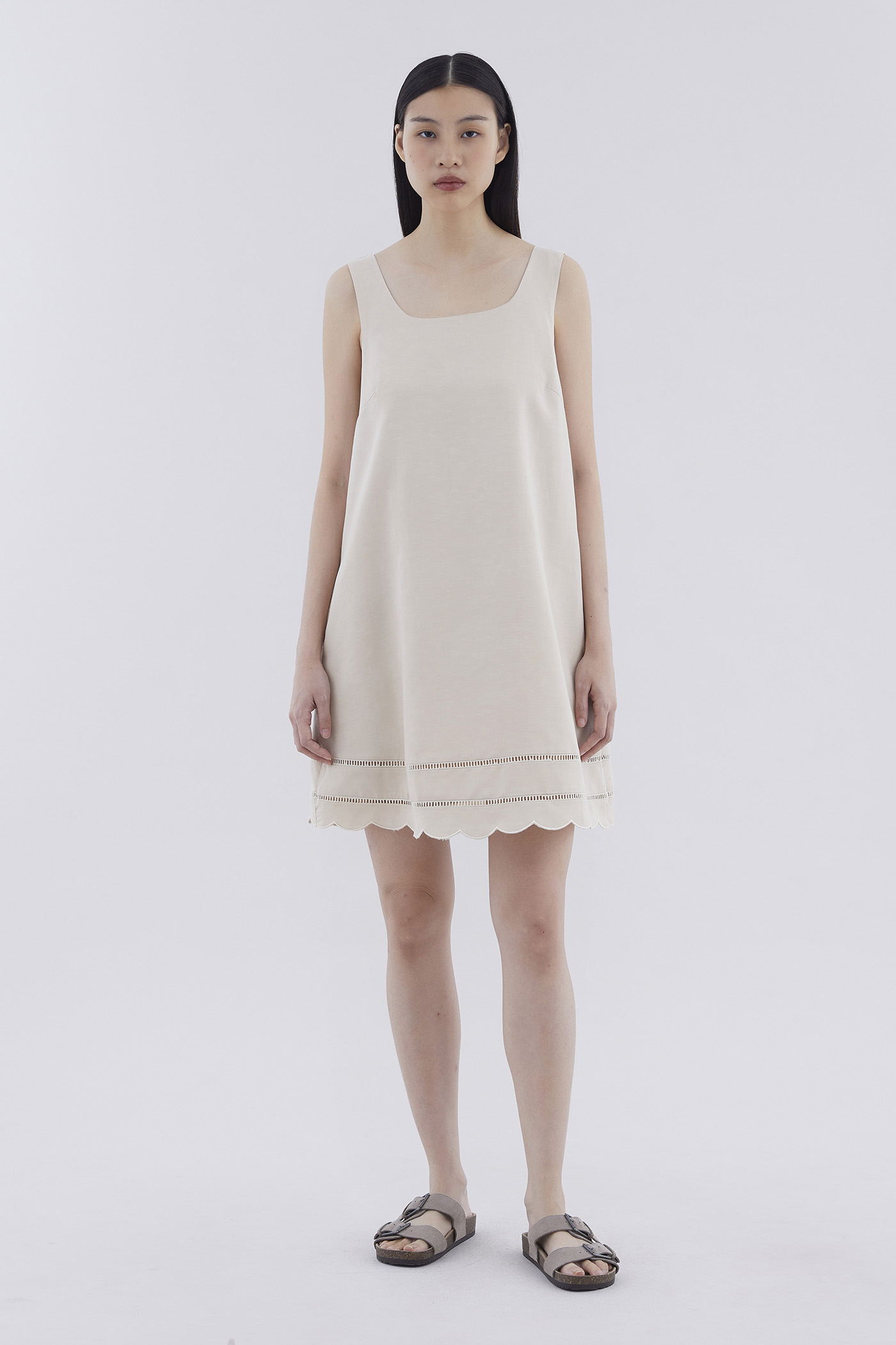 Itzel Scallop-Hem Dress