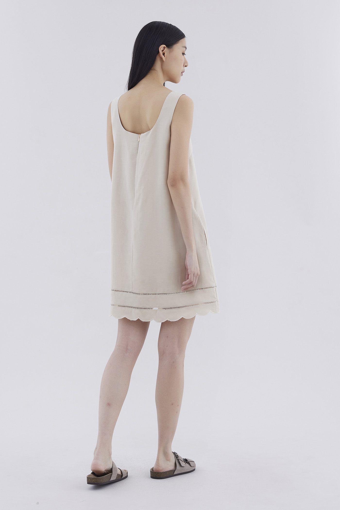 Itzel Scallop-Hem Dress