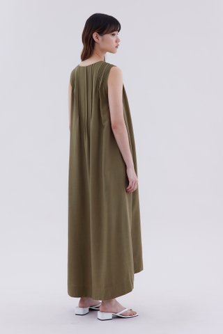 Dayre V-Neck Pin Tuck Dress