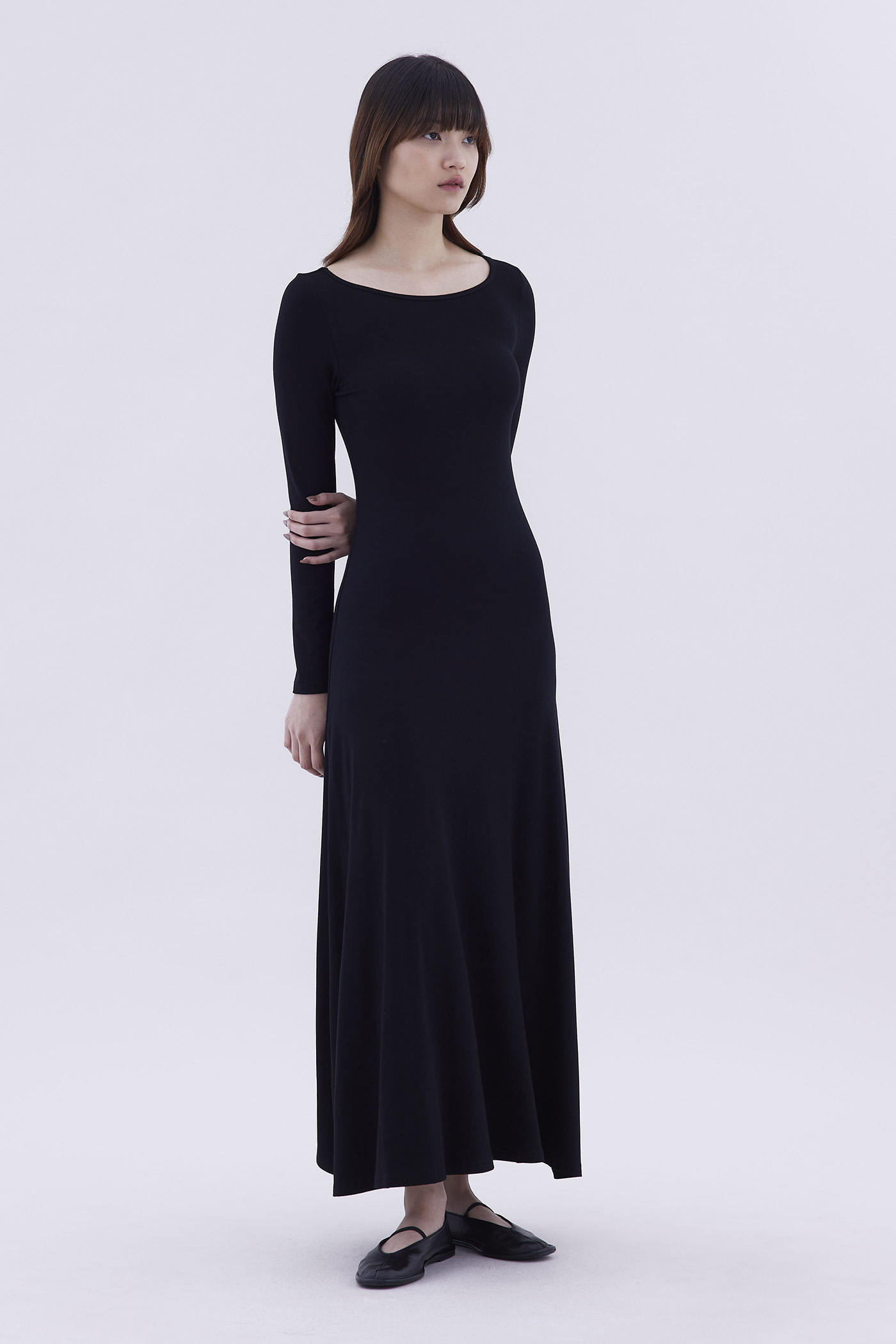 Rubine Boat Neck Jersey Dress