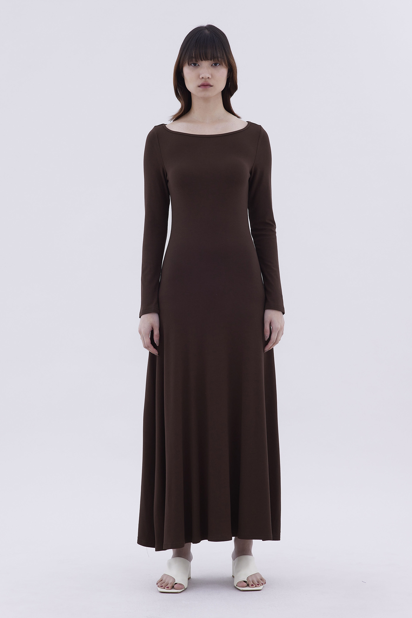 Rubine Boat Neck Jersey Dress