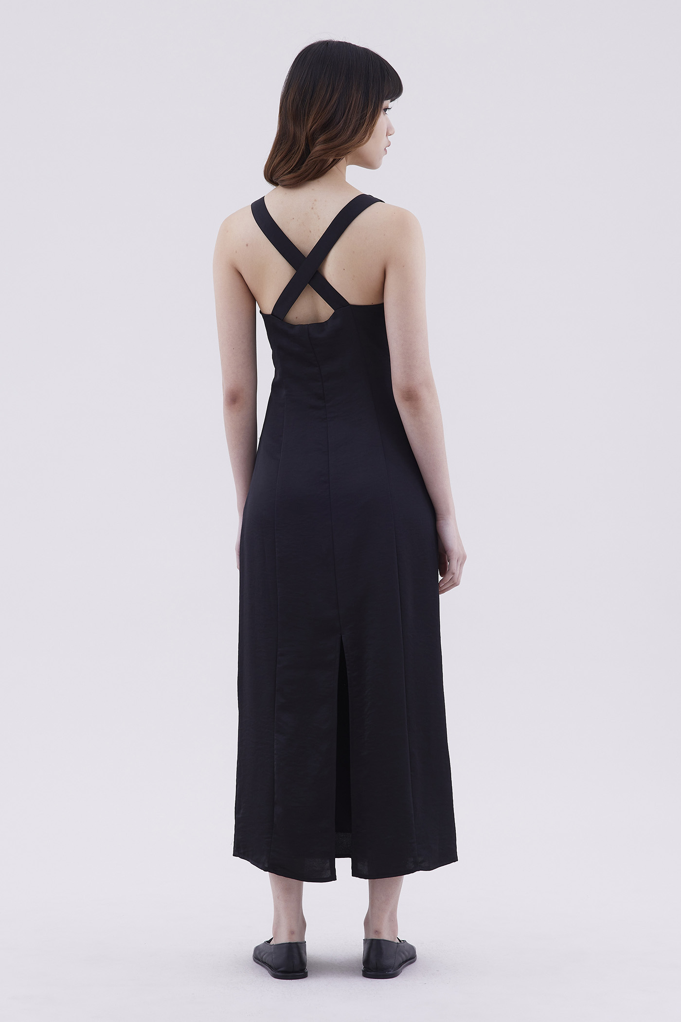 Zelina Cross-Back Slip Dress