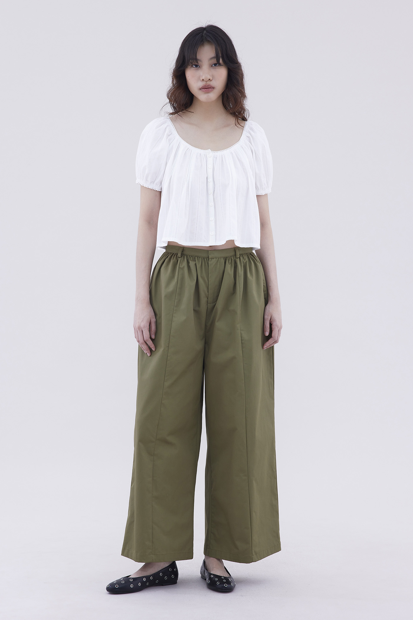 Jenyth High-Rise Gathered Wide Leg Pants