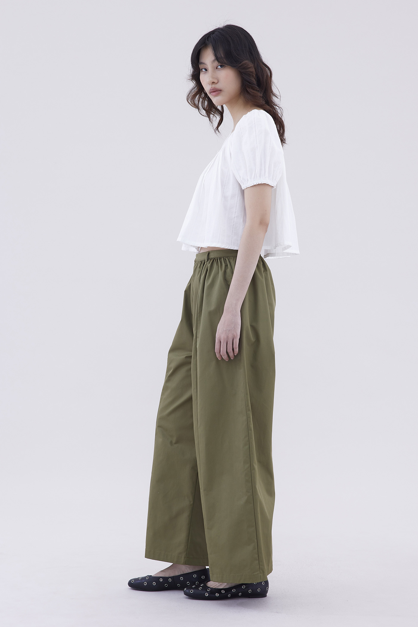 Jenyth High-Rise Gathered Wide Leg Pants