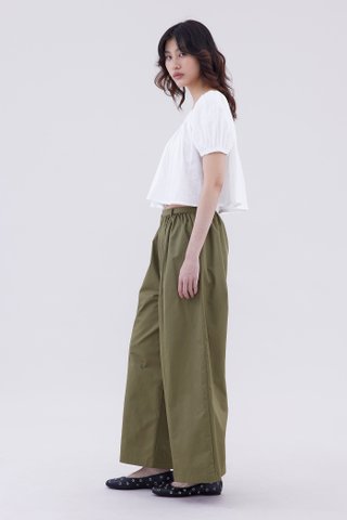Jenyth High-Rise Gathered Wide Leg Pants