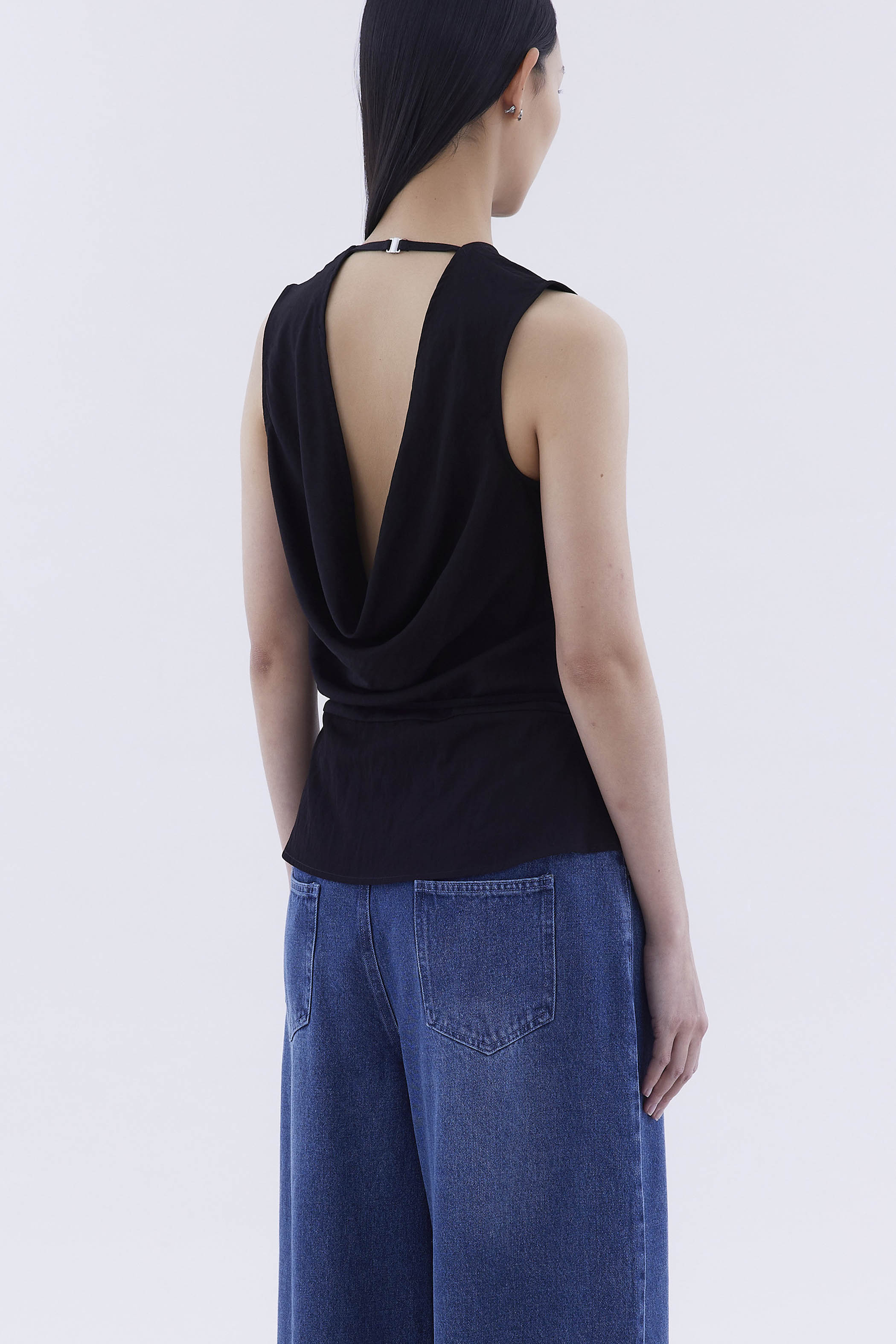 Meagan Open-Back Drape Top