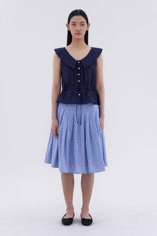 Arely Collared Drawstring Top