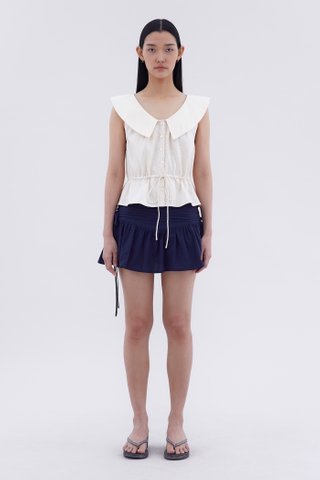 Arely Collared Drawstring Top