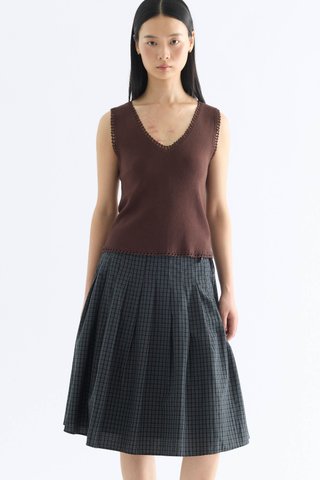 Decole Crochet Trim Knit Tank