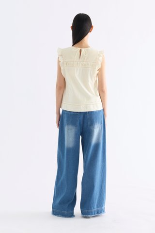Toril Flutter Cap Sleeve Top