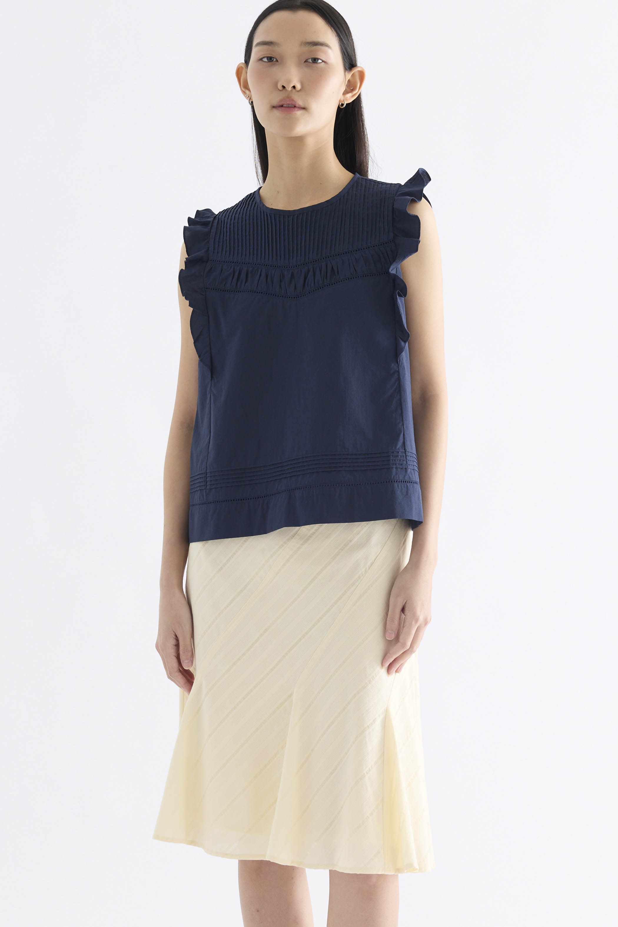 Toril Flutter Cap Sleeve Top